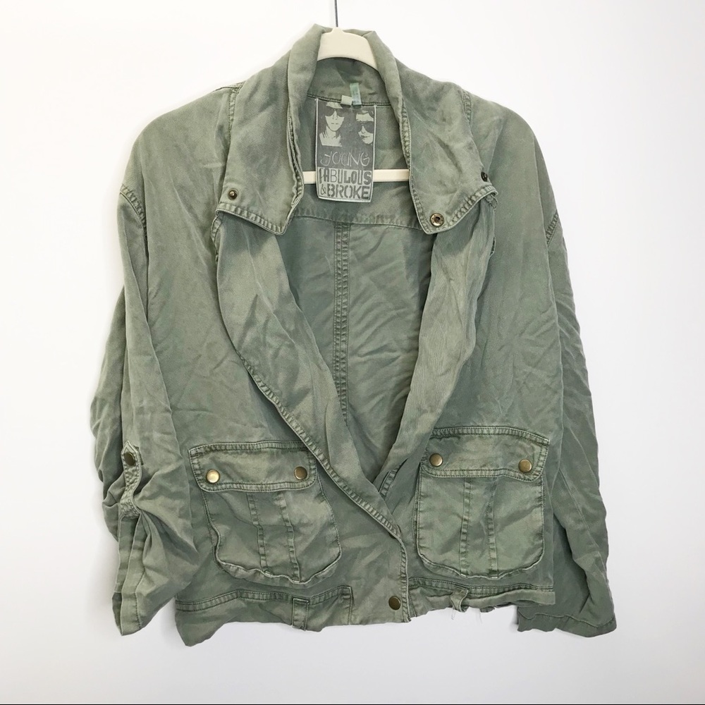 Young Fabulous and Broke olive green bomber jacket military size XS